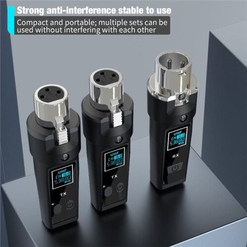 2.4G XLR Adapter System Wireless Microphone Transmitter Receiver System for Dynamic Mic Audio Mixer PA System Guitar 2