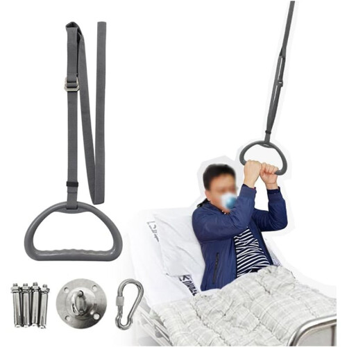 Bed Trapeze for Elderly Pull ,Stand Assist Lift Bar,Bedside Trapeze for Bed Mobility Transfer,Ceiling Mounted Grab Bar 1