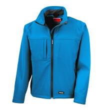 (L, Azure Blue) Result Mens Softshell Premium 3 Layer Performance Jacket (Waterproof, Windproof & Breathable)
