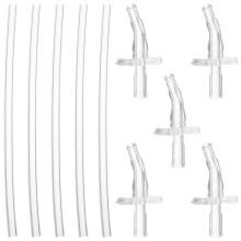 5Ensembles Pailles Réutilisables Souples Transparentes Pour Jus