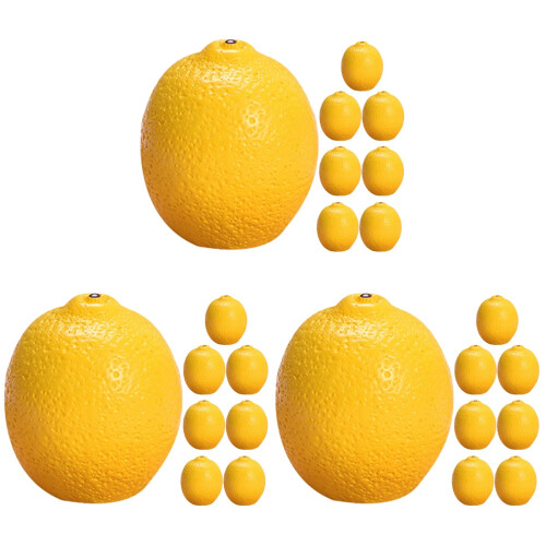 24Pcs Mini Artificial Lemon Models Yellow Resin Lifelike Decor Props