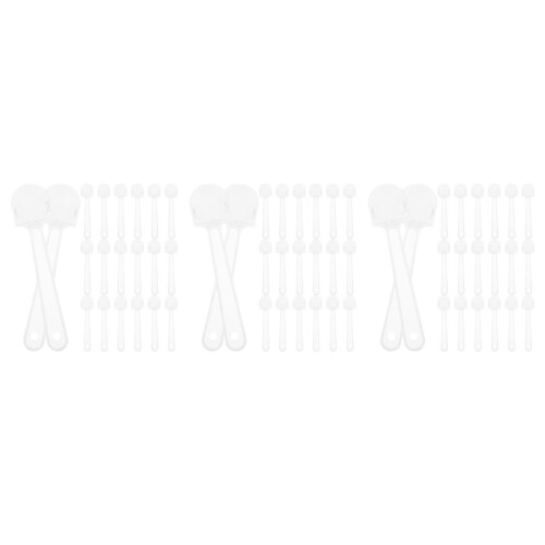 60Pcs DIY Transparent Hand Fan Handles ABS Plastic Fan Making Sticks
