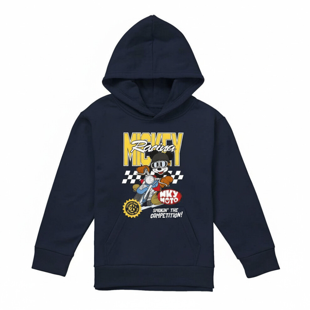 Disney (7-8 Years, Navy) Childrens/Kids Mickey Mouse Racing Hoodie Blue,Multicoloured