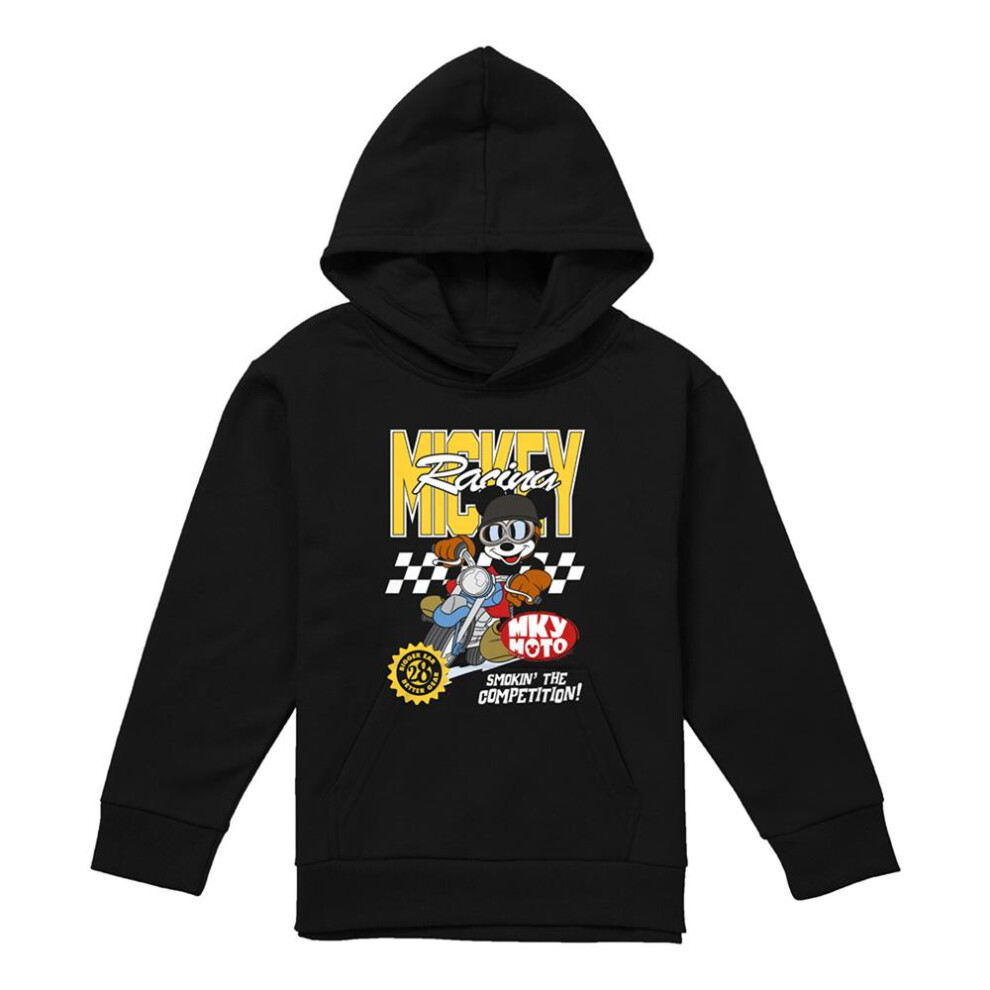 Disney (9-11 Years, Black) Childrens/Kids Mickey Mouse Racing Hoodie