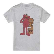 (3XL, Athletic Heather) Sesame Street Unisex Adult Elmo Vintage T-Shirt