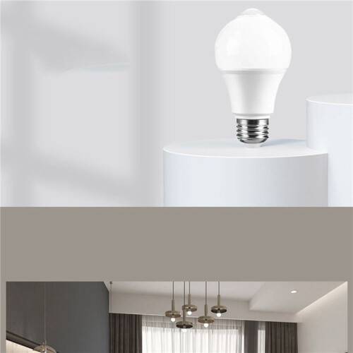 2X 85-265V E27 PIR Motion Sensor Lamp 12W Bulb with Motion Sensor Infrared Motion Detector Security Light Warm Light 2