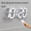 1set LED Clock with Remote Control, Silent Night Light Wall Clock, Must-Have for Home Use,White Frame White Light Style 2
