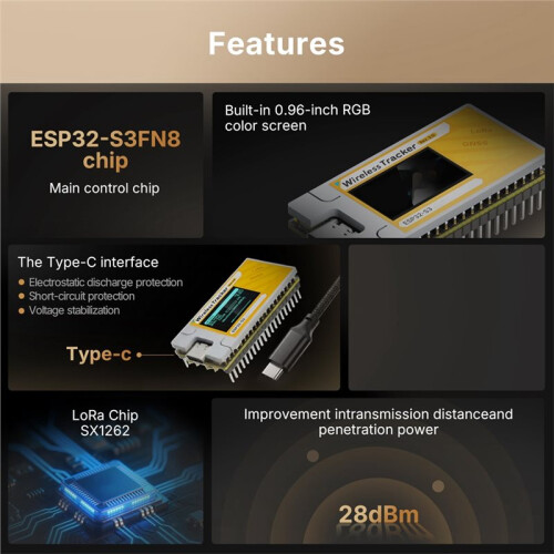 Meshtastic Heltec Wireless Tracker V2 ESP32S3 SX1262 LoRa Node  Low Power Design for Tracking IoT Monitoring 2