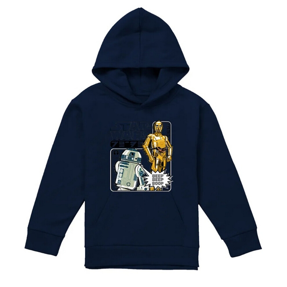 Star Wars (7-8 Years, Navy) Childrens/Kids Manga Droids R2-D2 & C3po Hoodie Blue,Multicoloured
