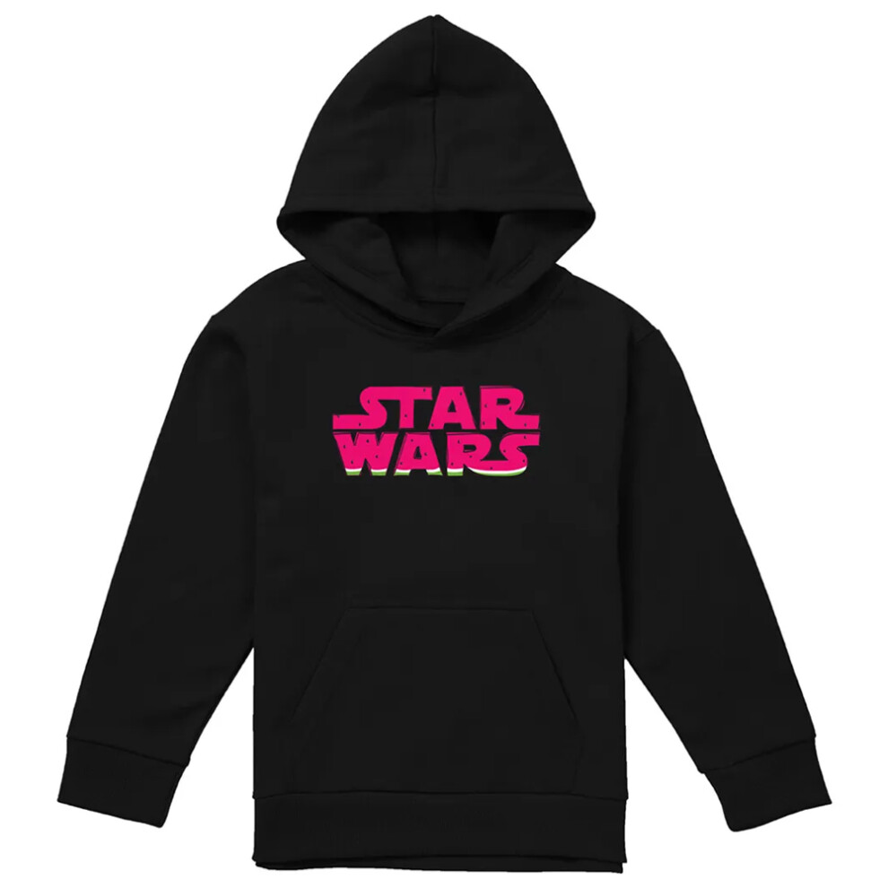 Star Wars (7-8 Years, Black) Childrens/Kids Watermelon Logo Hoodie