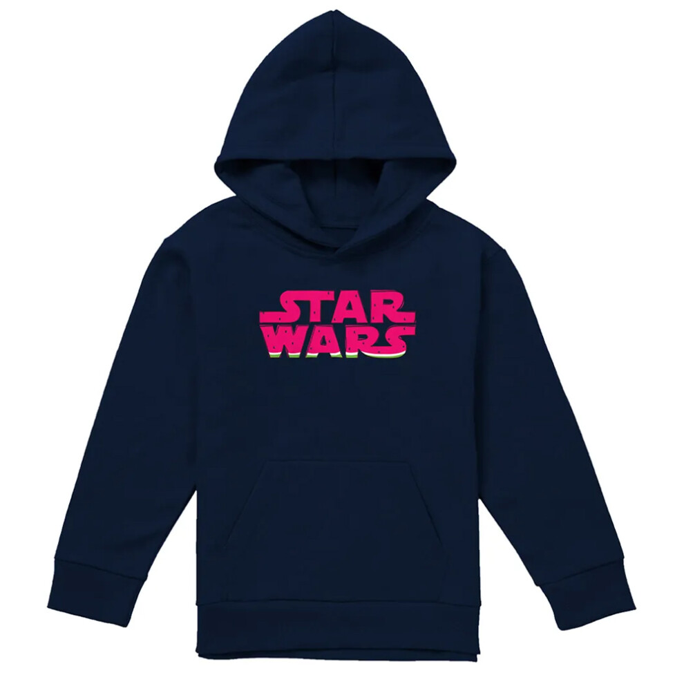 Star Wars (12-13 Years, Navy) Childrens/Kids Watermelon Logo Hoodie