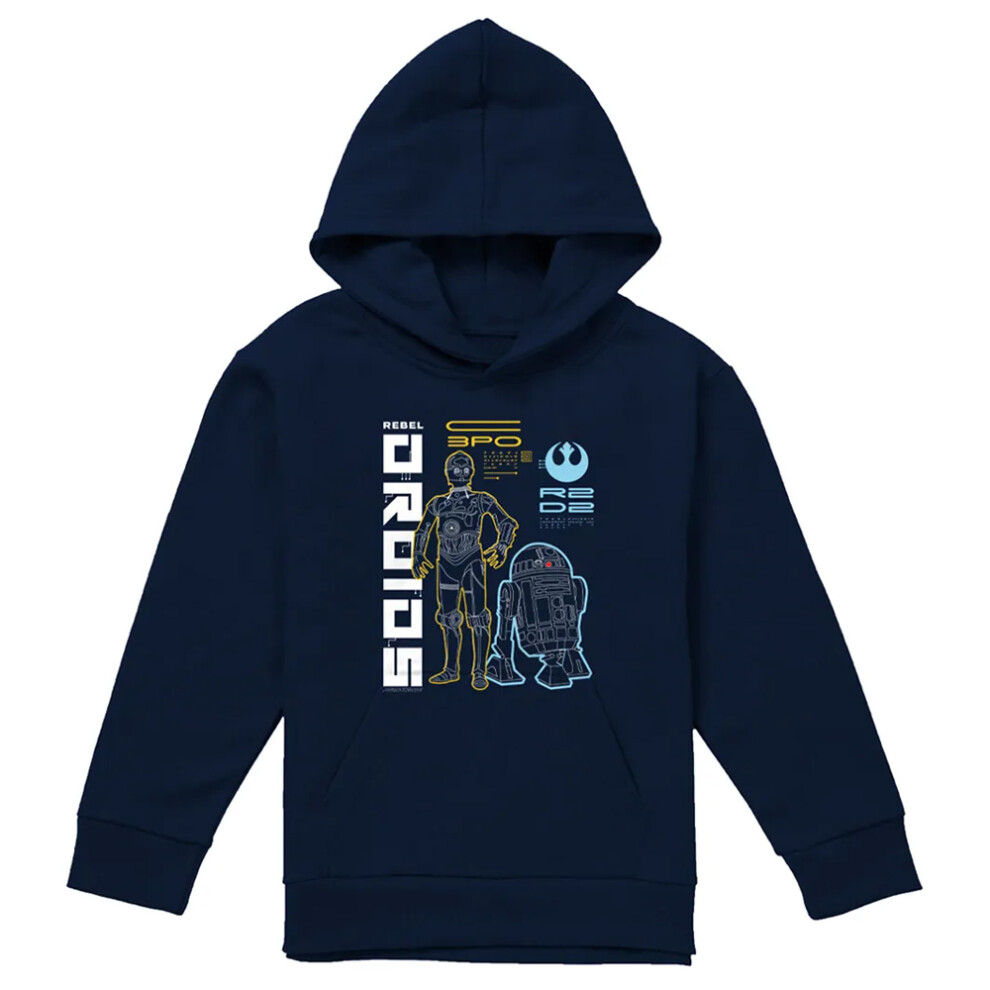 Star Wars (12-13 Years, Navy) Childrens/Kids Rebel Droids Hoodie