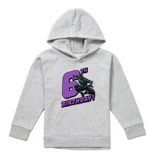 (7-8 Years, Athletic Heather) Black Panther Childrens/Kids Heather Pull Over 6th Birthday Hoodie