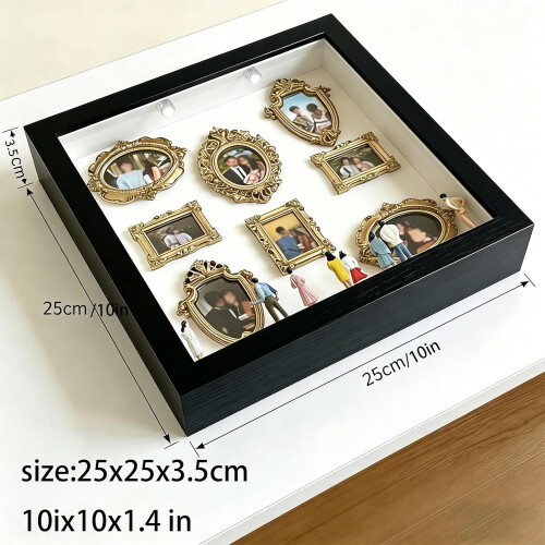 (White, -) DIY Mini Museum Shadow Box Frame Kit, Memory Display with LED Lights, Wedding Anniversary Keepsake 2