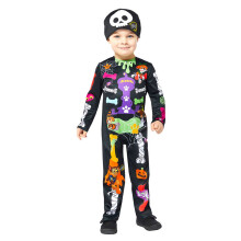 (4-6 Years, Black/Multicoloured) Paw Patrol Childrens/Kids Skeleton Costume Set
