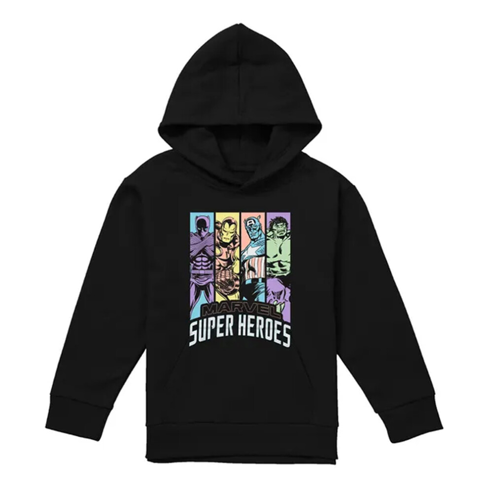 (9-11 Years, Black) Marvel Childrens/Kids Super Heroes Classic Pull Over Hoodie