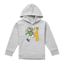 (12-13 Years, Athletic Heather) Toy Story Childrens/Kids I'm 4 Buzz Lightyear Heather Birthday Pullover Hoodie