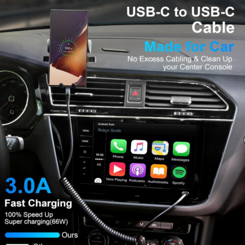 Suitable for Apple PD fast charging spring data cable iPhone7/8/xs/11/12/13/14 mobile phone car charging_M 2