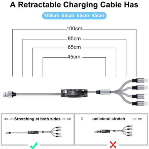 Shrink three-in-one data cable fast charging three-head one-to-three mobile phone charging cable_M 1