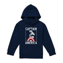(5-6 Years, Navy) Captain America Childrens/Kids Stencil Pull Over Hoodie