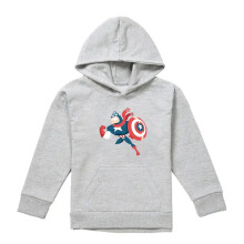 (12-13 Years, Athletic Heather) Captain America Childrens/Kids Holiday Outfit Heather Pull Over Hoodie