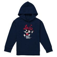 (5-6 Years, Navy) Disney Childrens/Kids Love You Mickey Mouse Cupid Valentine's Day Hoodie