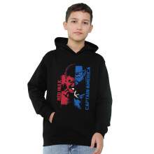 (9-11 Years, Athletic Heather) Captain America Childrens/Kids Red Hulk Graffiti Heather Pull Over Hoodie