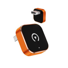 2-in-1 -CarPlay-Dongle (Kabelgebunden zu Kabellos), Kabelloser für Android Auto-Adapter, 5.2, USB-Stecker und Spielen, Orange