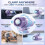 (Purple, -) Ανεμιστήρας κλιπ αυτοκινήτου με LED, 199 ταχύτητες, ημι-ψύξη 16, USB, 360 3