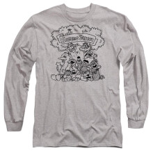 (S, Athletic Heather) Sesame Street Unisex Adult Simple Street Heather Long-Sleeved T-Shirt