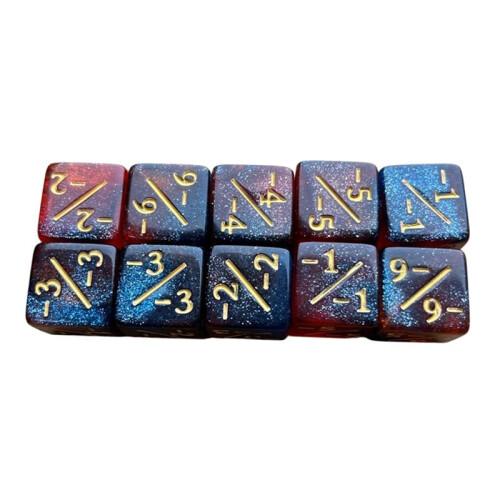 10Pcs Symbol Dice Double Colors Math Counting Teaching Add Subtract Dice Digital Dice Dice Acrylic Teaching Tool-B 1