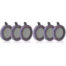 6Pcs Phone Camera Lens Protector Purple Tempered Glass Bling Accessory