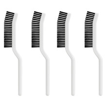 4Pcs Pp+pet Crevice Cleaning Brush Set for Bathroom and Window Tracks