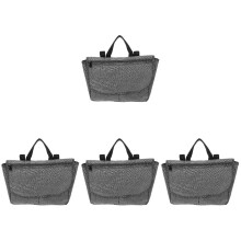4Pcs Grey Polyester Wheelchair Side Bags Large Capacity Storage Pouch