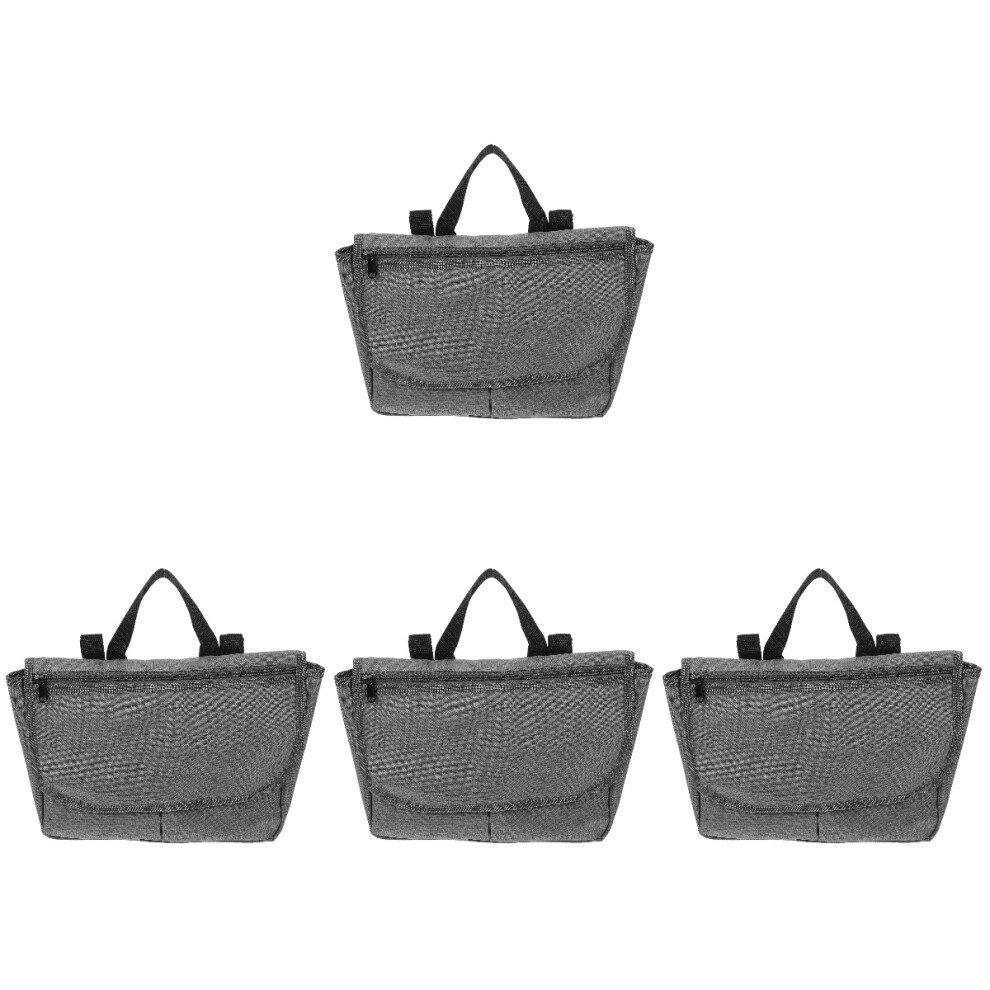Ohphcall 4Pcs Grey Polyester Wheelchair Side Bags Large Capacity Storage Pouch