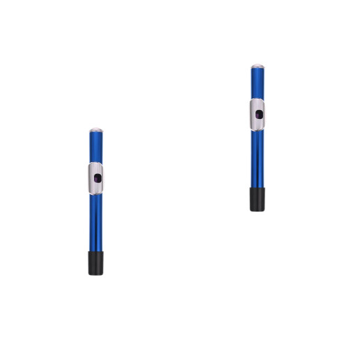 2Pcs Practical Blue Flute Mouthpiece Plastic ABS Nickel-Plated Brass