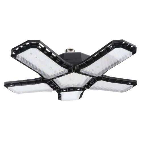 2Pcs LED Garage Folding Light Black 5 Panel Adjustable Ceiling Lamp