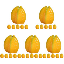 30Pcs Small Yellow Resin Carambola Props for Home, Shop, and Photo Use