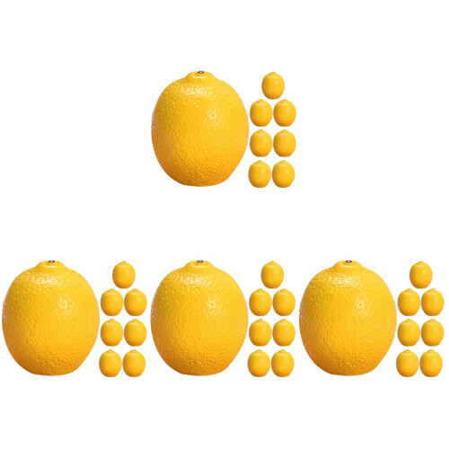 32Pcs Miniature Resin Lemons Yellow Artificial Fruit Models for Scenes