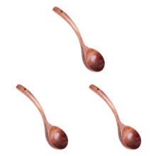 3Pcs Wooden Soup Ladle Set Brown Eco-Friendly Spoons for Kitchen Use