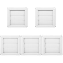5Pcs White Louvered Plastic Dryer Vent Covers Exterior Use for House