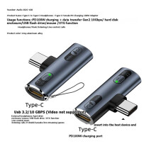 100W Typ-C 2-in-1 Kopfhöreradapter Audiohör- und Ladeconverter für Telefon Tablet Kopfhörer-Converter