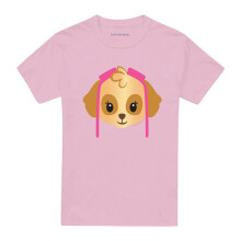 (L, Pink) Paw Patrol Unisex Adult Skye Emoji T-Shirt