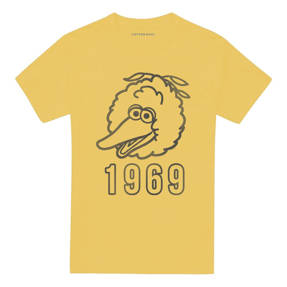 Sesame Street (S, Banana Yellow) Unisex Adult 1969 Big Bird T-Shirt