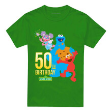 (4XL, Kelly Green) Sesame Street Unisex Adult 50th Birthday T-Shirt