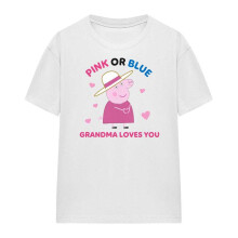 (XL, White) Peppa Pig Unisex Adult Pink Or Blue Grandma Pig Loves You T-Shirt