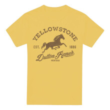 (M, Banana Yellow) Yellowstone Mens Dutton Ranch Horse T-Shirt