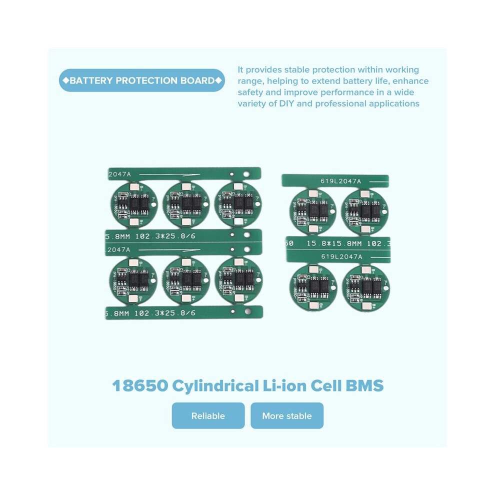 10Set 18650 Li-Ion Universal Dual Mos Protection Board 18650 Cylindrical Li-Ion Cell Bms Battery Protection Board 4714141221878