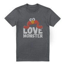 (XL, Charcoal) Sesame Street Unisex Adult Love Monster T-Shirt