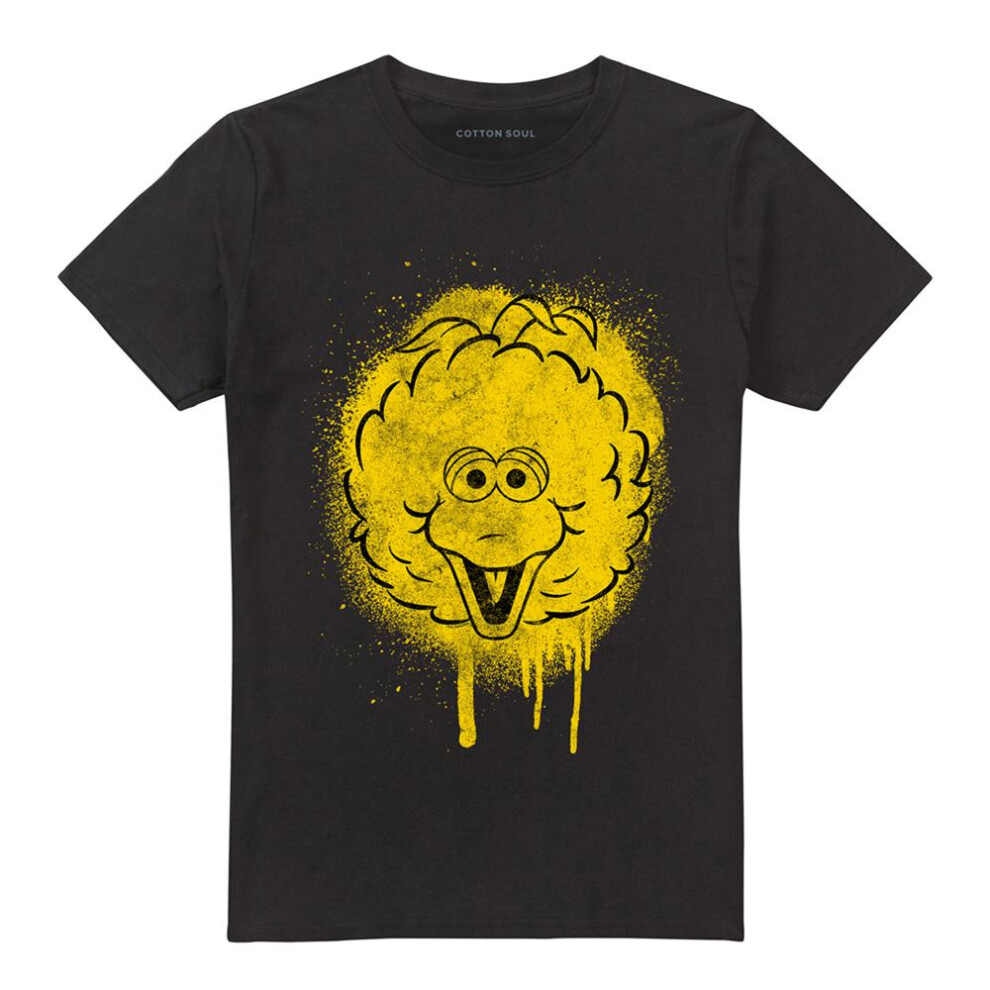 Sesame Street (4Xl, Black) Unisex Adult Big Bird Spray T-Shirt